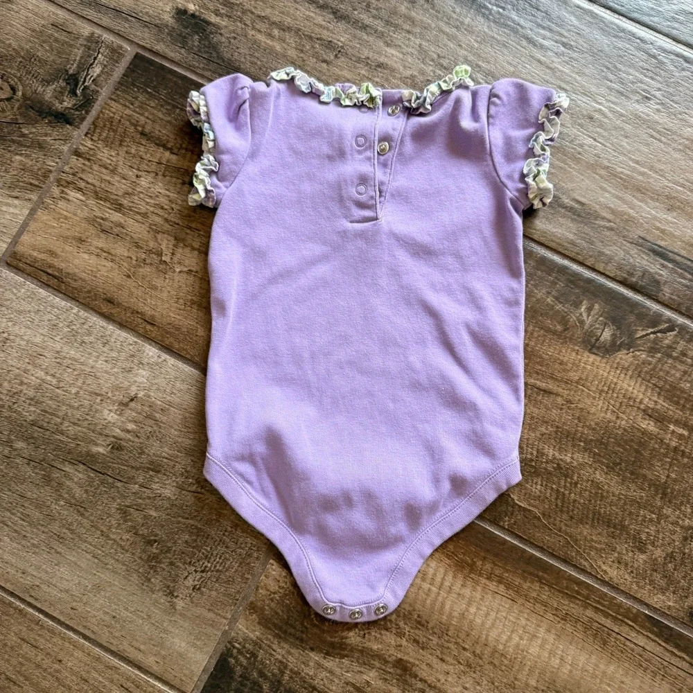 Gymboree Baby Girl 2006 Dragonfly Gingham Ruffle Overalls 2pc Set, Purple, 6-12M - Picture 7 of 13